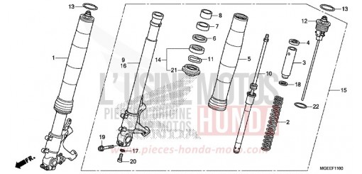 FOURCHETTE AVANT VFR1200FDF de 2015